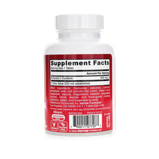 N-A-C Sustain (N-Acetil Cisteină), 600 Mg, Jarrow Formulas, 60 tablete