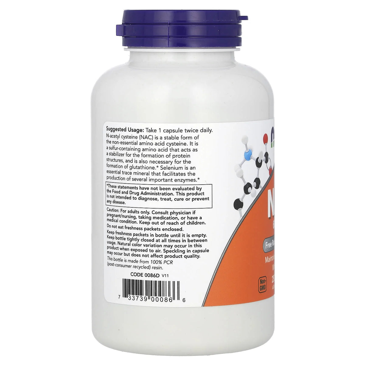 NAC, N-Acetyl Cysteine 600 mg with Selenium, Now Foods, 250 capsule