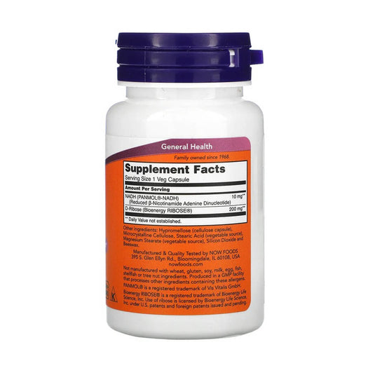 NADH (Coenzima B3), 10 mg, Now Foods, 60 capsule