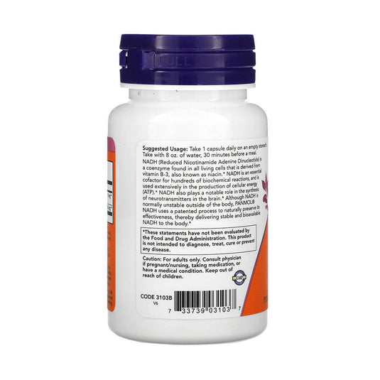 NADH (Coenzima B3), 10 mg, Now Foods, 60 capsule