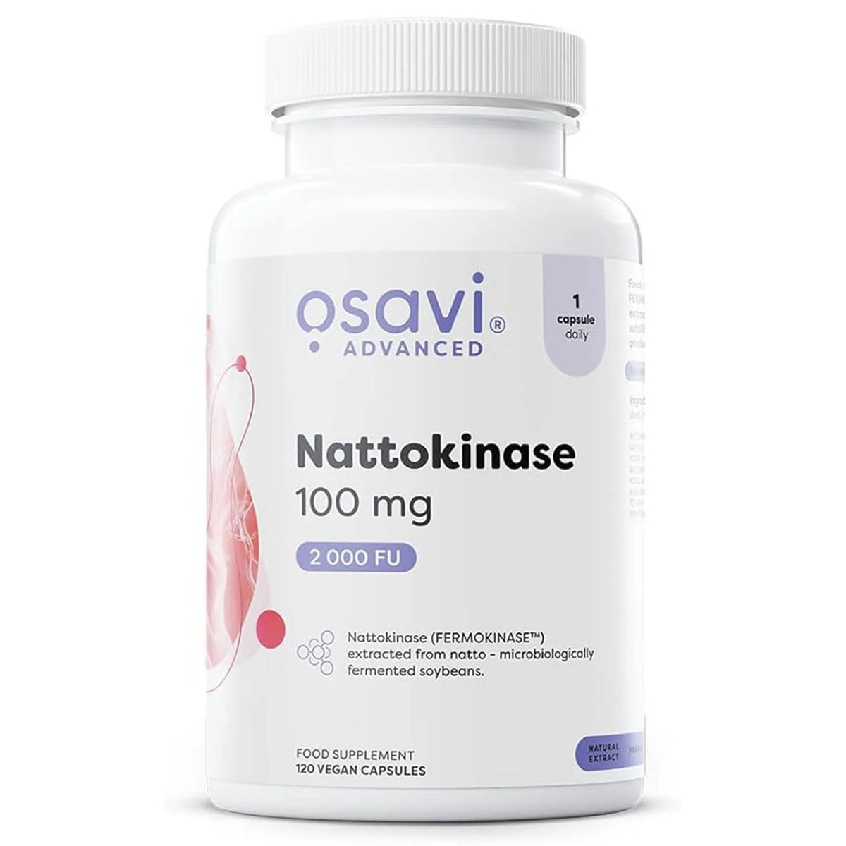 Nattokinase 100 mg, Osavi, 120 capsule
