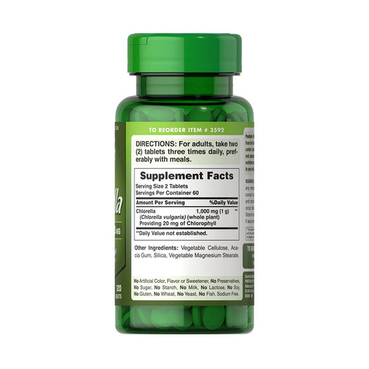 Natural Chlorella, 500 mg, Puritans Pride, 120 tablete