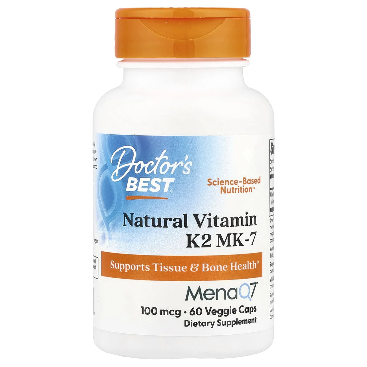 Natural Vitamin K2 MK7 with MenaQ7, 100 mcg, Doctor's Best, 60 capsule