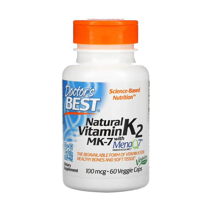 Natural Vitamin K2 MK7 with MenaQ7, 100 mcg, Doctor's Best, 60 capsule