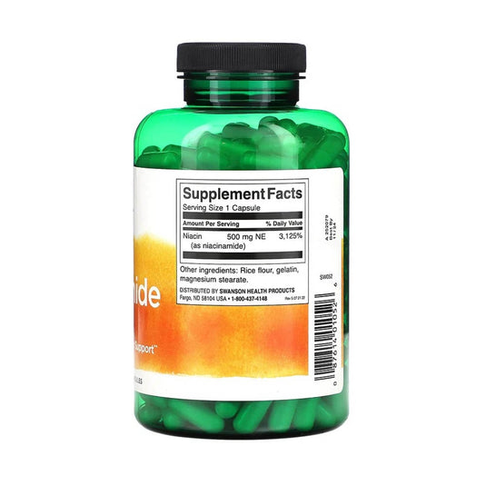 Niacinamide (Vitamina B3), 500mg, Swanson, 250 capsule SW052