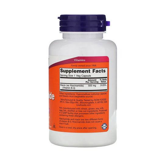 Niacinamide Vitamina B3 (Niacina) 500mg, Now Foods, 100 capsule