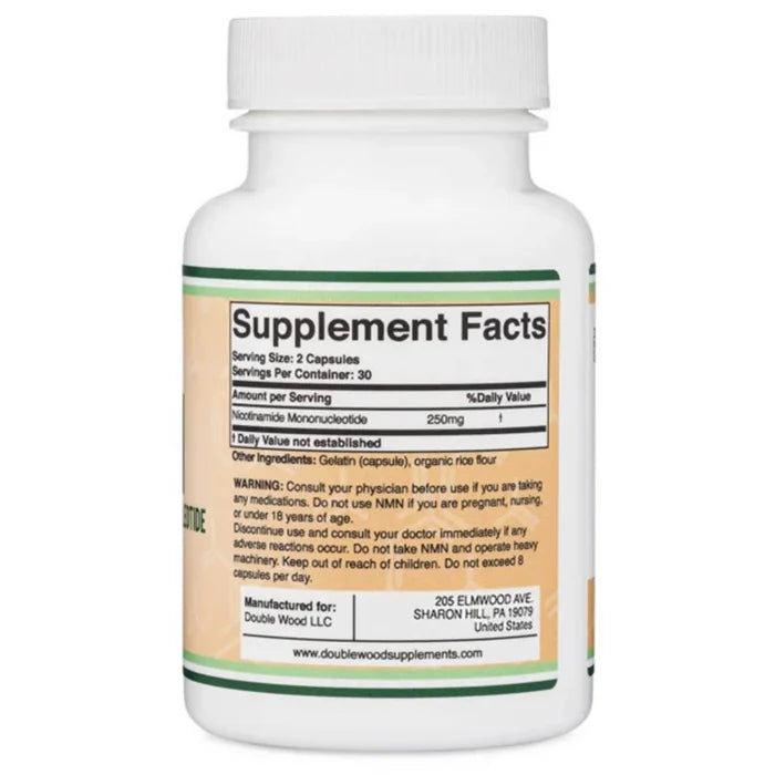 NMN Nicotinamide Mononucleotide, 250 mg, Double Wood Supplements, 60 capsule