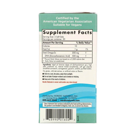 Algae DHA (Alge Marine), Nordic Naturals, 60 softgels