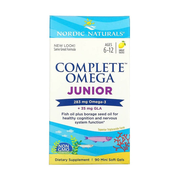 Complete Omega Junior, 6-12 ani, 283 mg, Nordic Naturals, 90 Mini Soft Gels
