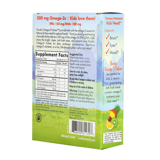 Nordic Omega-3 Fishies, Copii, 300mg, Nordic Naturals, 36 jeleuri