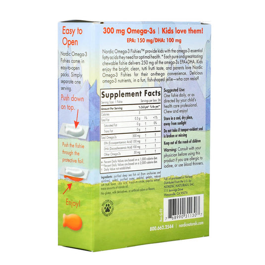 Nordic Omega-3 Fishies, Copii, 300mg, Nordic Naturals, 36 jeleuri