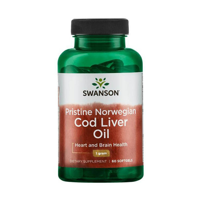 Pristine Norwegian Cod Liver Oil, 1000mg, Swanson, 60 softgels SWE048