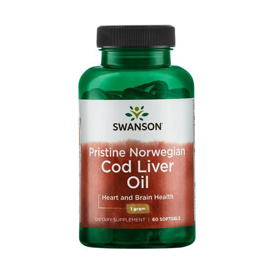 Pristine Norwegian Cod Liver Oil, 1000mg, Swanson, 60 softgels SWE048