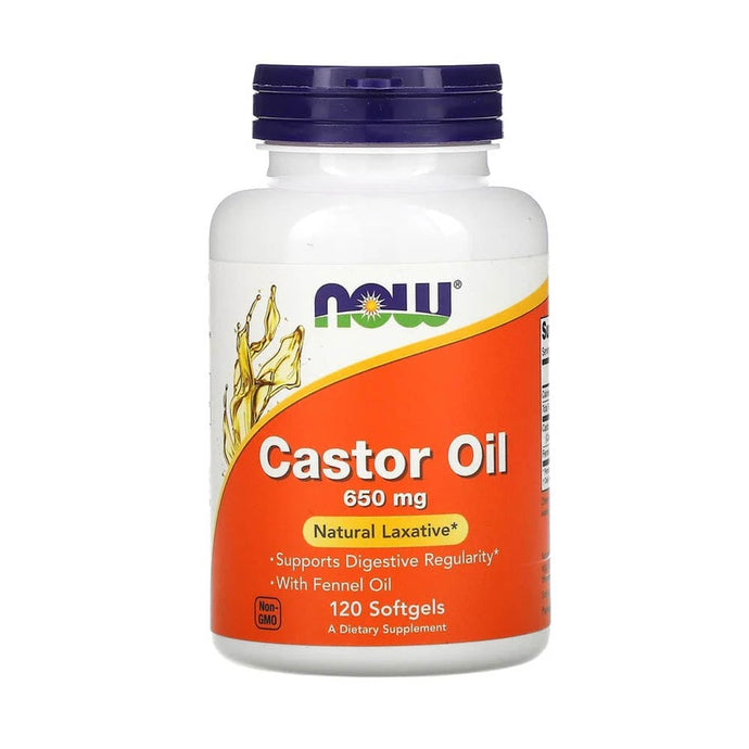 Castor Oil (Ulei de Ricin), 650mg, Now Foods, 120 softgels