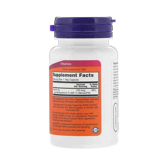 Vitamina K-2 MK-7, 100 mcg, Now Foods, 60 capsule