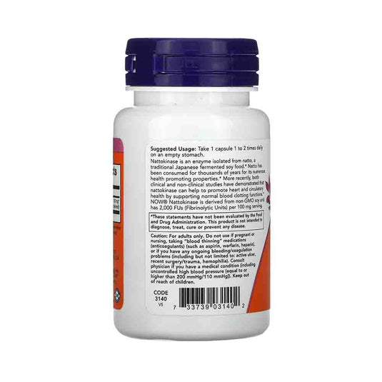 Nattokinase (Enzima), 100 mg, Now Foods, 60 capsule