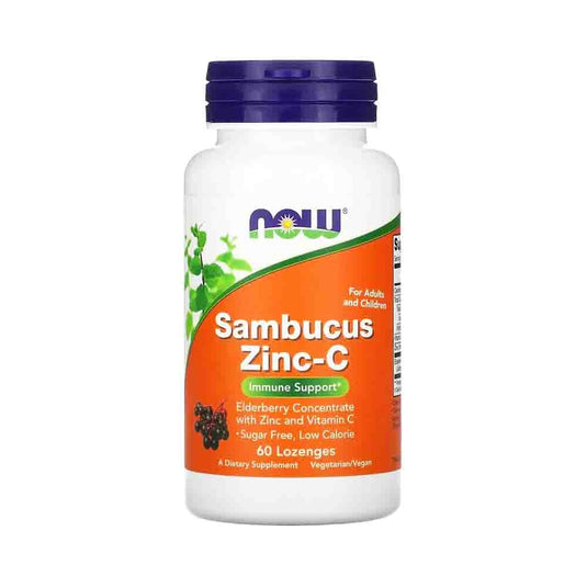 Sambucus Zinc-C (Extract de Soc), Now Foods, 60 drajeuri