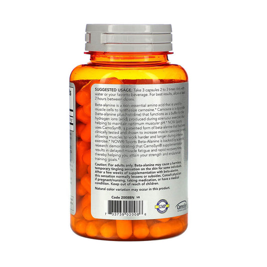 Beta-Alanine, Endurance, 750 mg, Now Foods, 120 capsule