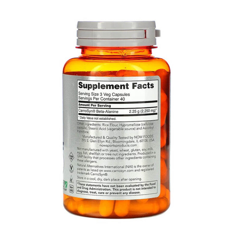 Încărcați imaginea în vizualizatorul Galerie, Beta-Alanine, Endurance, 750 mg, Now Foods, 120 capsule
