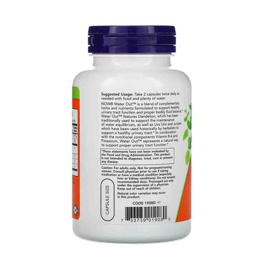 Water Out, (Retentie de Apa) Fluid Balance, Now Foods, 100 capsule