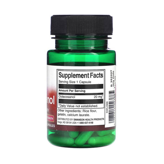 Octacosanol, (Performanta Fizica), 20 mg, Swanson, 30 capsule SWU388