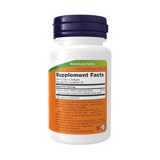 Odorless Garlic Extract (Fără Miros), Now Foods, 100 softgels