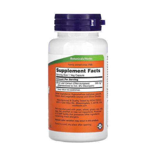 Olive Leaf Extract, 500 mg, Now Foods, 60 capsule
