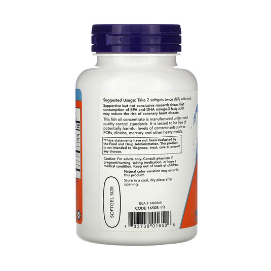 Omega 3 Acizi grasi esentiali, 1000 mg, Now Foods, 100 softgels
