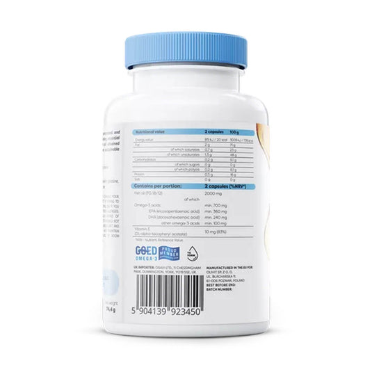 Omega-3 Fish Oil Molecularly Distilled, 1000 mg, Osavi, 60 softgels