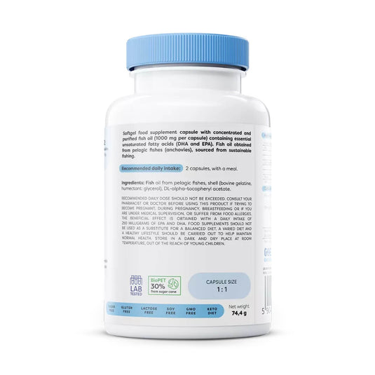 Omega-3 Fish Oil Molecularly Distilled, 1000 mg, Osavi, 60 softgels