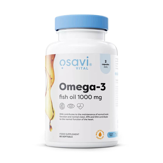Omega-3 Fish Oil Molecularly Distilled, 1000 mg, Osavi, 60 softgels