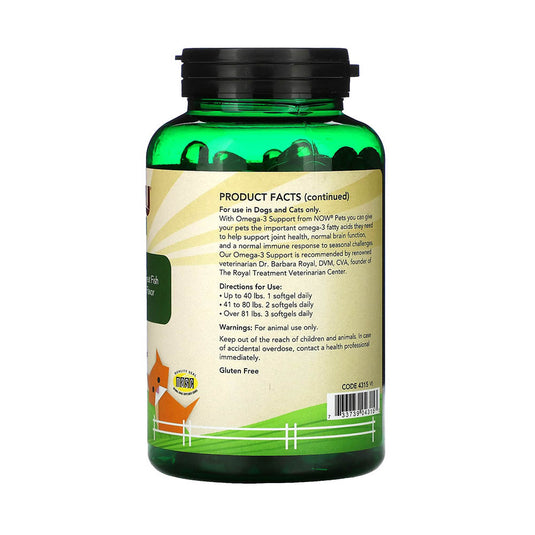 Omega-3 pentru Câini și Pisici, Great Fish, NOW Foods Pets, 180 Softgels