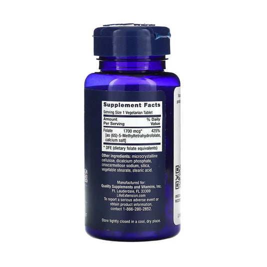 Optimized Folate (L-Methylfolate) 1700 mcg, Life Extension, 100 tablete