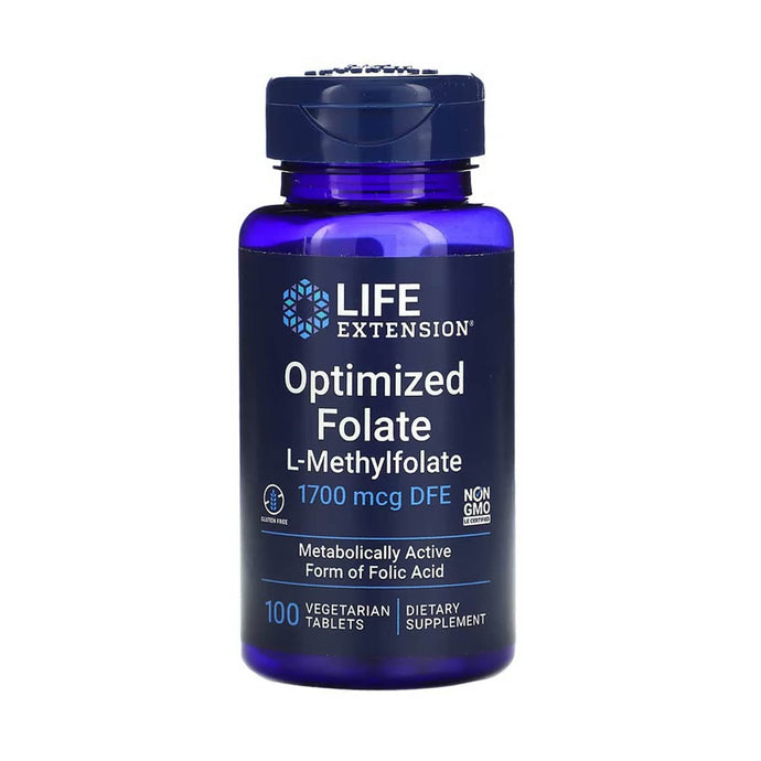 Optimized Folate (L-Methylfolate) 1700 mcg, Life Extension, 100 tablete