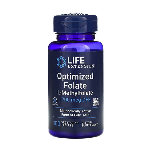 Optimized Folate (L-Methylfolate) 1700 mcg, Life Extension, 100 tablete