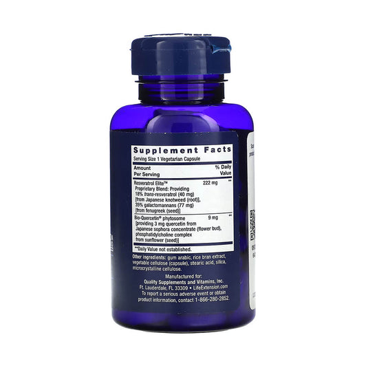 Optimized Resveratrol Elite, Bio-Quercetin, Life Extension, 60 capsule