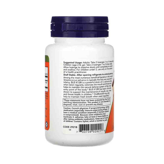 OralBiotic (Streptococcus Salivarius K12), Now Foods, 60 drajeuri