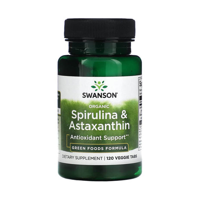 Organic Spirulina & Astaxanthin, Swanson, 120 tablete SWR072