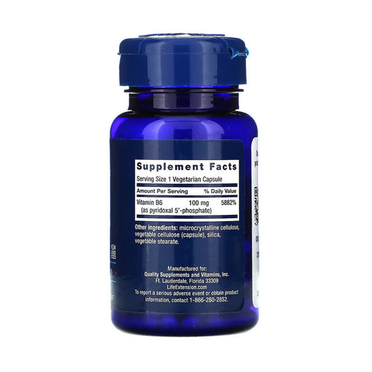P-5-P (Piridoxal 5 Fosfat) Vitamina B6, 100 mg, Life Extension, 60 capsule
