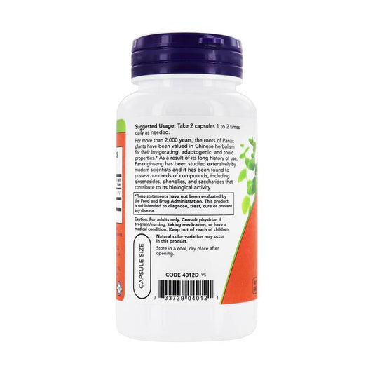 Panax Ginseng (Asian Ginseng) 500mg, Now Foods, 100 capsule