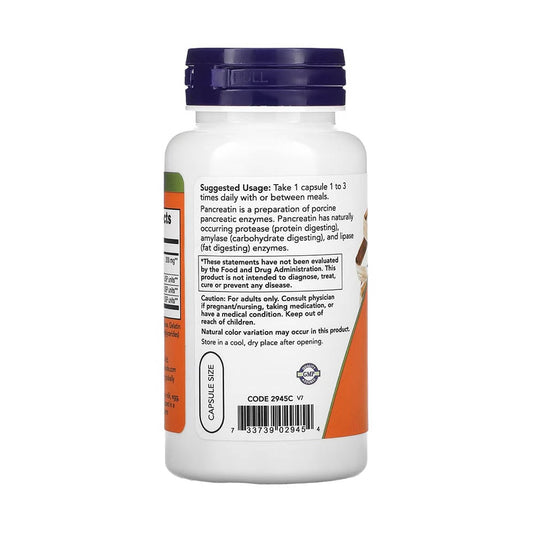Pancreatin, 10X (Enzime) 2000 mg, Now Foods, 100 capsule