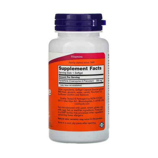 Pantethine (Coenzyme A), 300 mg, Now Foods, 60 softgels