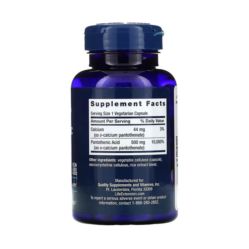 Încărcați imaginea în vizualizatorul Galerie, Pantothenic Acid, Vitamin B-5, 500 mg, Life Extension, 100 capsule
