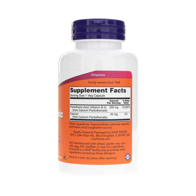 Încărcați imaginea în vizualizatorul Galerie, Pantothenic Acid (Vitamina B5), 500mg , Now Foods, 100 capsule

