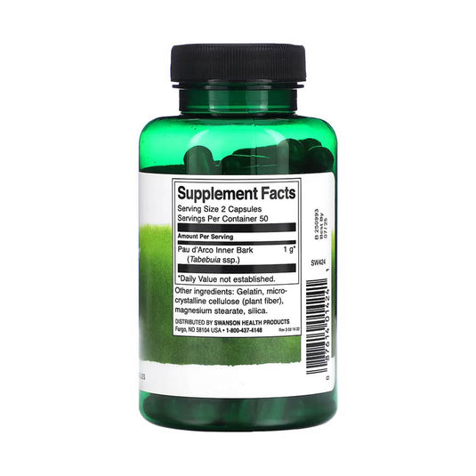 Pau d'Arco (Detoxifiere), 500mg, Swanson, 100 capsule SW424