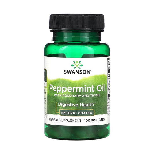 Peppermint Oil cu Rozmarin si Cimbru, Swanson, 100 softgels SW985