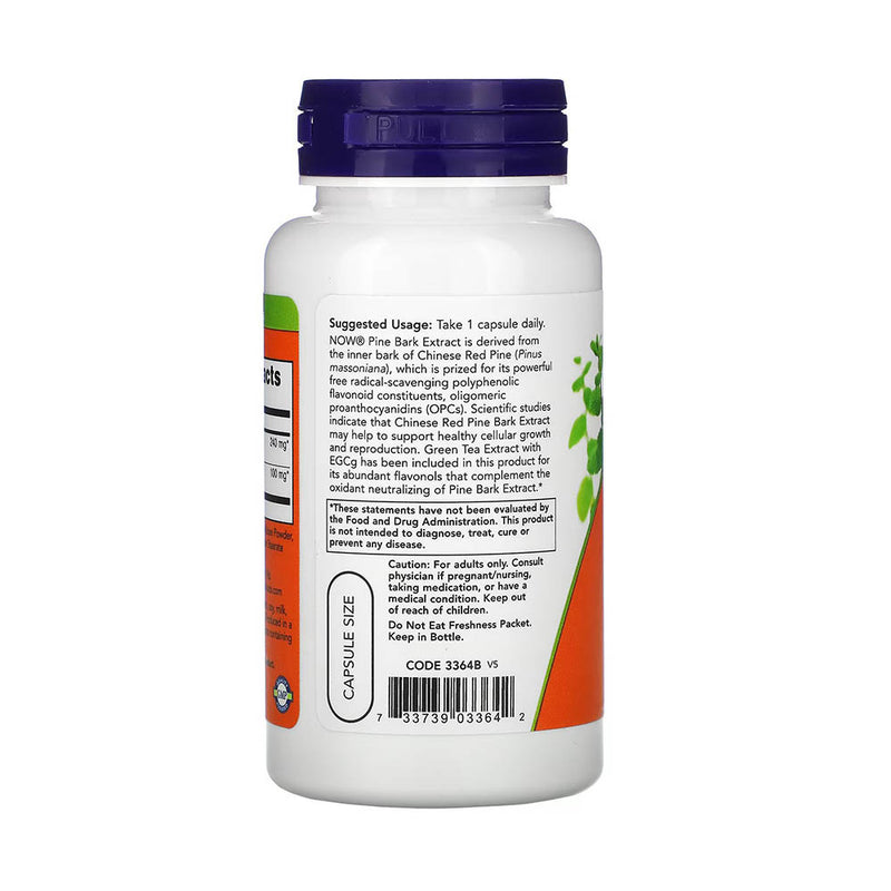 Încărcați imaginea în vizualizatorul Galerie, Pine Bark Extract with Green Tea, 240 mg, Now Foods, 90 capsule
