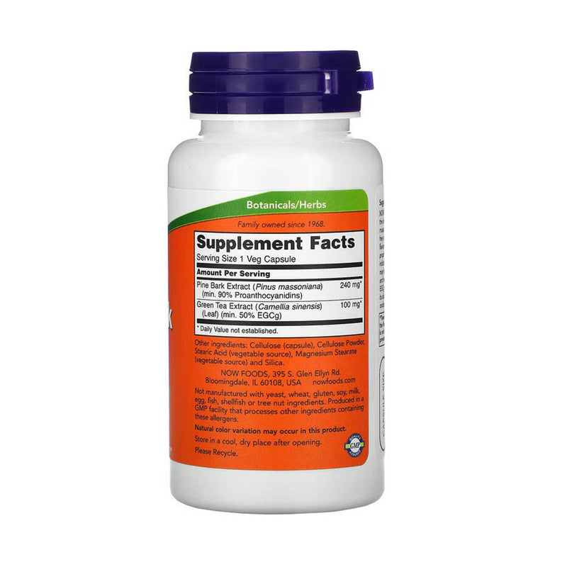Încărcați imaginea în vizualizatorul Galerie, Pine Bark Extract with Green Tea, 240 mg, Now Foods, 90 capsule
