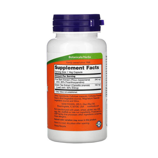 Pine Bark Extract with Green Tea, 240 mg, Now Foods, 90 capsule