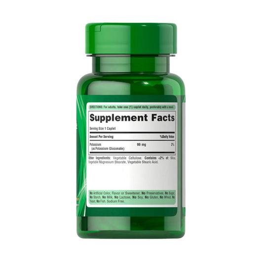 Potasiu (Potassium Gluconate), 99 mg, Puritan's Pride, 100 capsule